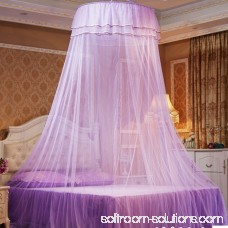 Round Double Lace Curtain Dome Bed Canopy Princess Mosquito Net with Luminous Butterfly
